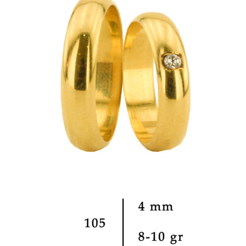 Verighete aur clasice cu zirconiu sau cu diamant 14k sau 18k