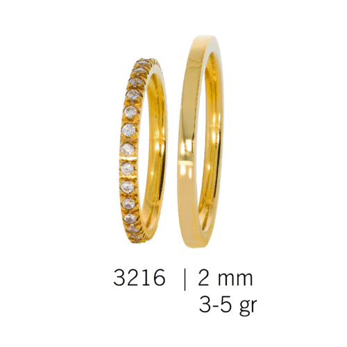 Verighete aur galben mat cu zirconiu sau cu diamanat